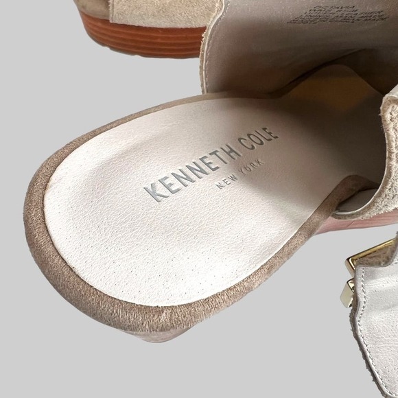 Kenneth Cole NY Suede Open Toe Sandals with Wedge Heels in Cream Women's 8.5 - Picture 11 of 12